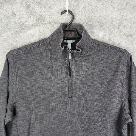 Mens Gray Van Heusen Pullover Sweater 1/4 Zip Long Sleeve Mock Neck Size XL - Picture 4 of 12